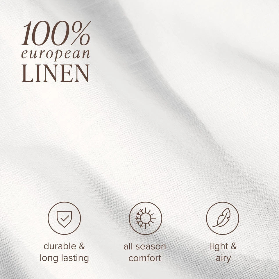 Luxury 100% Linen Sheet Set - Deep Pockets - Easy Fit - by Bare Home - Image 4 of 4