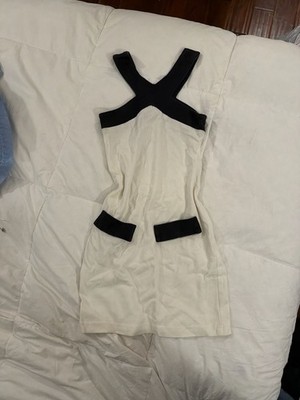 contempo casuals dress 90s Vintage Contrast Cross Neck Mini ZARA WOMAN LINEN DRESS WHAT'S NEW Size:US 16