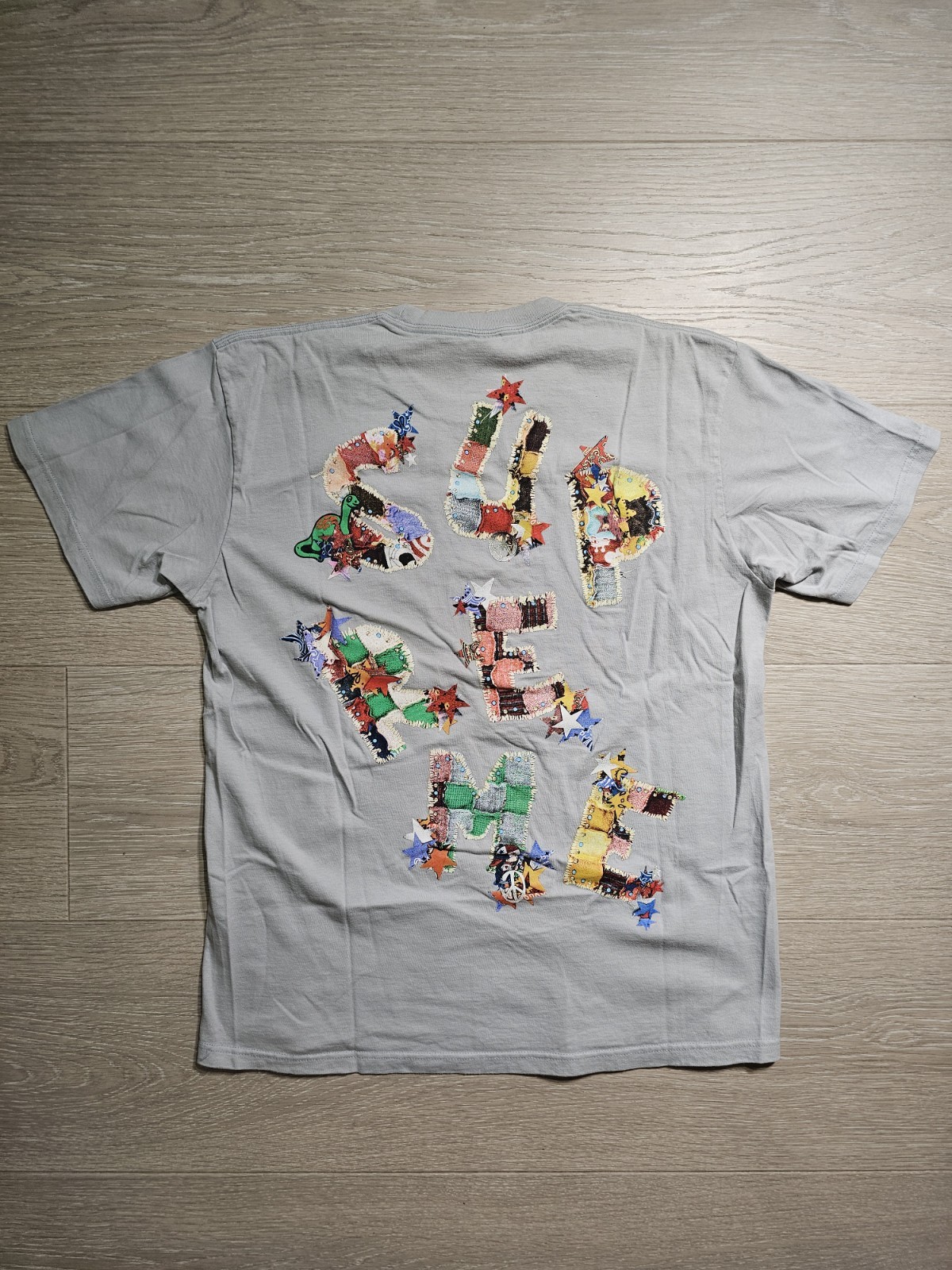 Authentic Supreme T Shirt Patchwork Tee Grey Size… - image 1