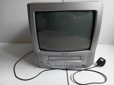 BUSH BTV19SIL 14? CRT Television TV Video Combi Silver Retro Gaming Monitor VHS