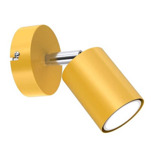 Kinderzimmerlampe Wand Gelb Ø 8 Cm Schwenkbar GU10 Metall Spot Leuchte Wand-image