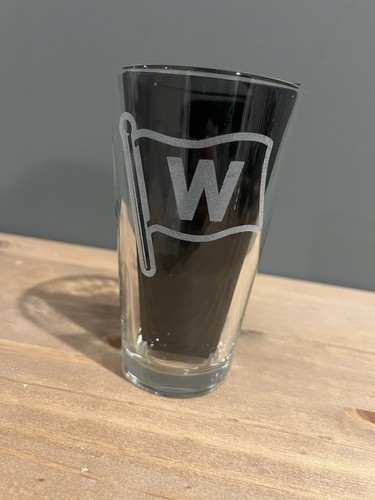 Chicago Cubs Set "W Flagge" doppelseitig geätzt Pint Glas und Untersetzer - Handarbeit - Bild 4 von 7