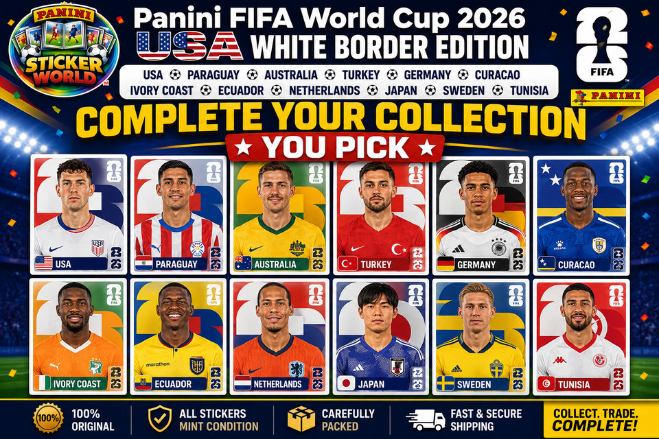 * YOU PICK * 2026 Panini FIFA World Cup Stickers Pick USA to TUN - WHITE BORDER
