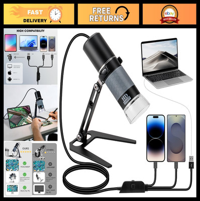 1080P USB Digital Microscope Camera, 50X-1000X Magnification, Metal Stand, Compa
