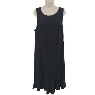 Torrid Dress Women 2X 18-20 Black Ponte Trumpet Hem Minimalist Witchy Gothic