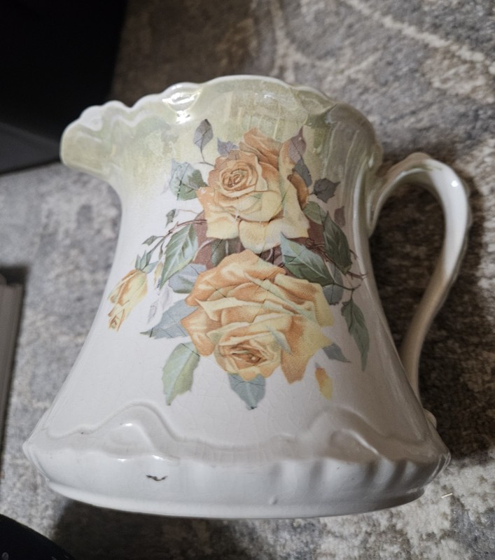 Dresden Vintage Rose Figurine  Yellow Porcelain