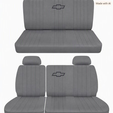 Truck Seat Covers Fits 1995-2000 Chevy Ck 1500 Front And Rear Steel Grey Truck Seat Covers Fits 1995-2000 Chevy Ck 1500 Front And Rear Steel Grey