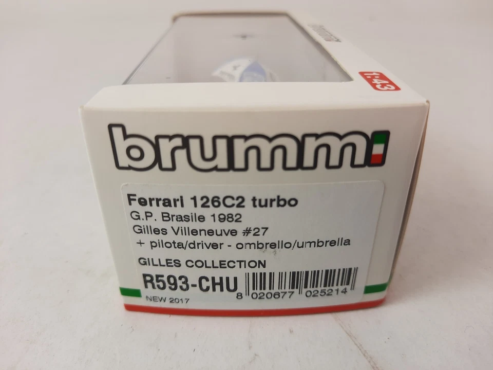 Brumm Ferrari 126 C2 Gilles Villeneuve Brasile 1982 umbrella 1/43 R593-CHU 2024 - Immagine 2 di 2