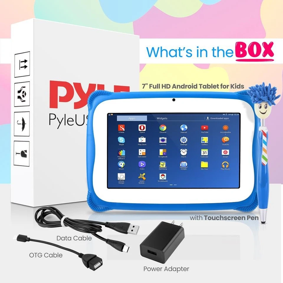 Pyle 7" Full HD Android Tablet for Kids - 1080p full HD display (Blue) - Image 2 of 4