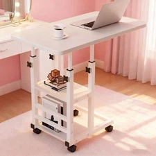 Office Tables Height-Adjustable Mobile Laptop Table Rolling Workstation Desk