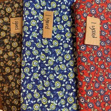 3 Yards Floral Cotton Fabric Lot Red Blue Brown Quilt Craft Sewing 1yd Each