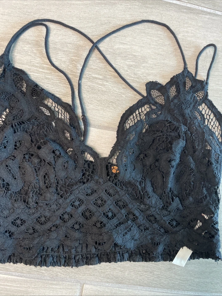 FREE PEOPLE Black Lace Bralette | Size S/M  - Image 3 of 4