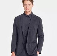 Alfani Men's Regular Fit Breathable Airflow Suit Jacket Ebony Grey XL Blazer