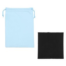 Ski Goggle Bag, Microfiber Bag with Cleaning Cloth 1 Pcs Light Blue
