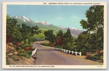 Livingston Montana MT Gardiner Hwy Rd Yellowstone Scenic Street View Postcard