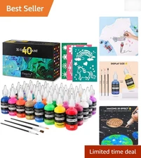 Versatile 3D Fabric Paint Set - 40 Colors + Brushes, Perfect for Creative DIY