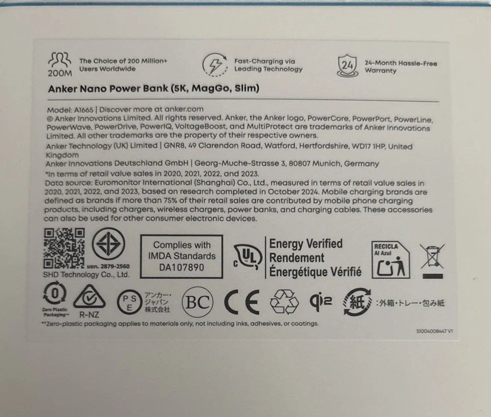 Anker Nano Power Bank (5K MagGo SlimA1165 Black) Brand New Sealed - Image 4 of 4