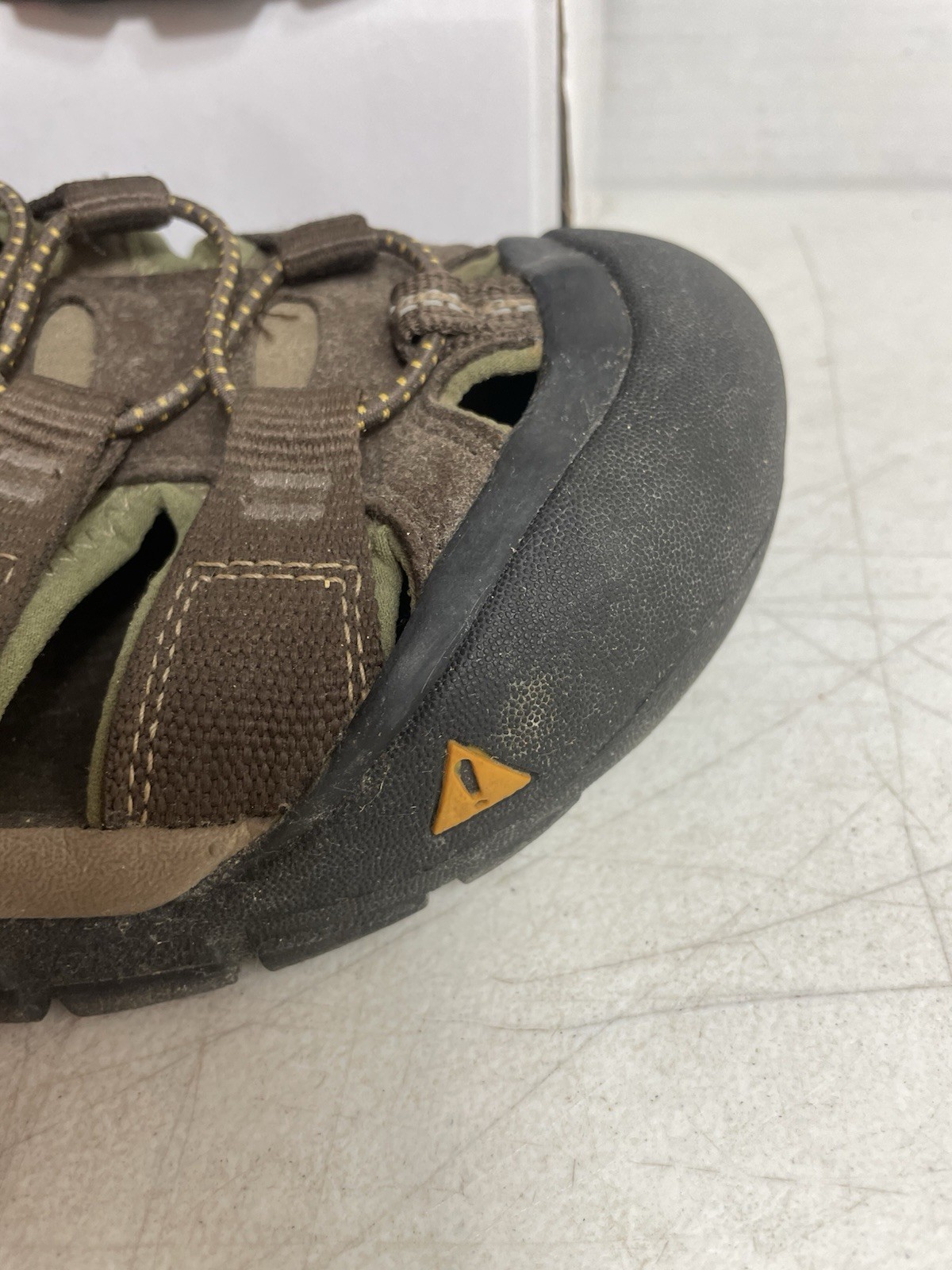 Keen Scarpe da acqua sandali da trekking uomo taglia 11 5 finiture marrone e verde.