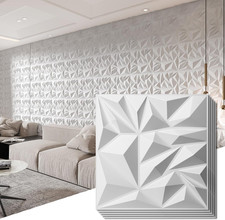 3D Wall Panels 33 Pack 12x12 PVC Textured Accent Wall Diamond Design Wall Decor