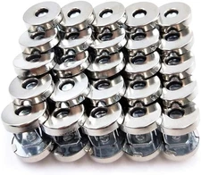 50 Sets Silver Tone Magnetic Purse Snap Clasps Button/Great for Closure Purse Ha
