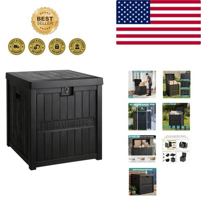Stylish 51-Gallon Lockable Package Delivery Box   Weather-Resistant Design