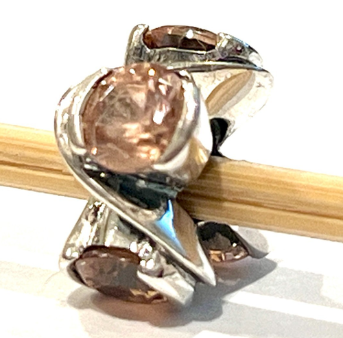 CHAMILIA JB-18B Forever Light Sterling Silver Charm Lt Brown CZs CHAM925 RETIRED - Picture 3 of 7