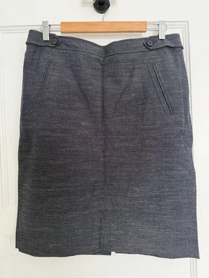 LOFT Women's Navy Solid Pencil Skirt Size 12 Knee Length Lined Side Zip - image 1 of 4