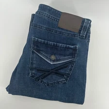 TK Axel Slim Boot Jeans Mens 34x30 Dark Wash Denim Designer Back Pocket