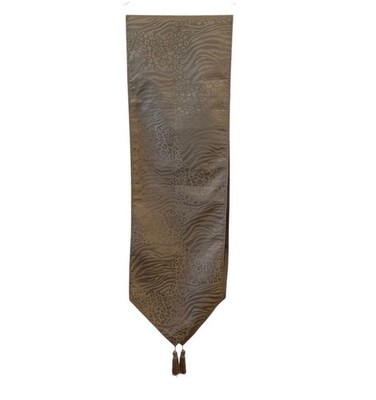 Croscill Home Gold Brown Tan Table Runner Tassels 88 Inches X 13 Inches EUC