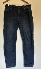 Natural Reflections Denim Straight Leg Mom Jeans Women  s Size 14A High-Rise Dark