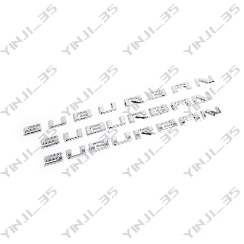 3 peças kit emblema traseiro porta suburbana Chevrolet preto brilhante 2021-2026 fabricante de equipamento original - Imagem 2 de 4