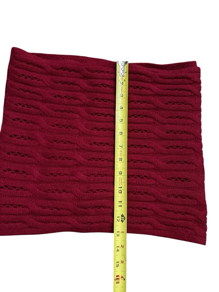 Suéter tejido infinito bufanda CELESTE granate rojo mezcla de lana cachemir Foto 3 de 4