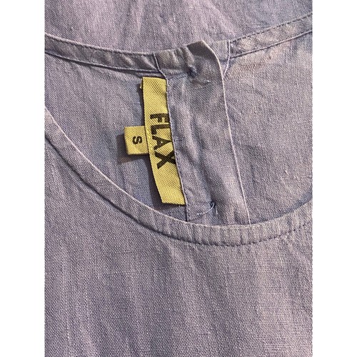 FLAX Periwinkle Blue 100% Linen Tank Dress SMALL Minimalist Lagenlook Coastal - Picture 4 of 4