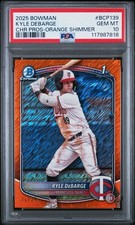 Kyle DeBarge 2025 1st Bowman Chrome Prospects Orange Shimmer #/25 Twins