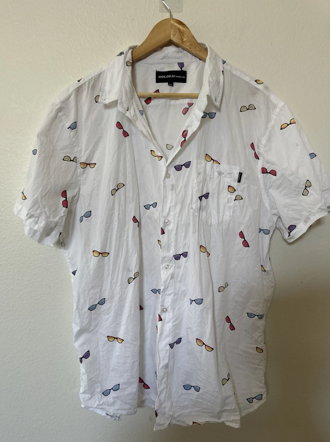 Molokai Print XXL Collared Shirt Button Up Sunglasses Slim Fit Surf Modern Funny
