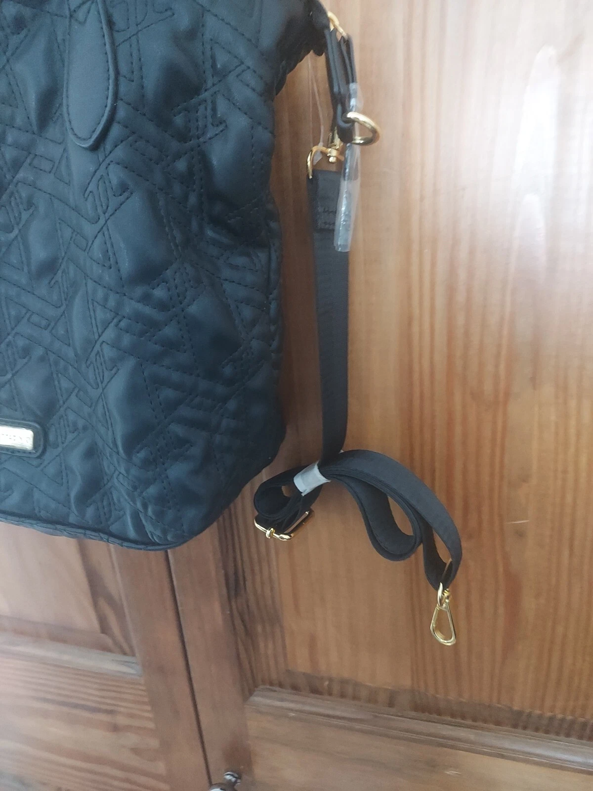 VETEMENTS Borsa a tracolla Adrienne Vittadini in pelle nera nuova con etichette