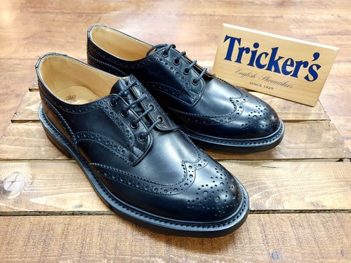 Black Handmade in England Brogues Shoes 