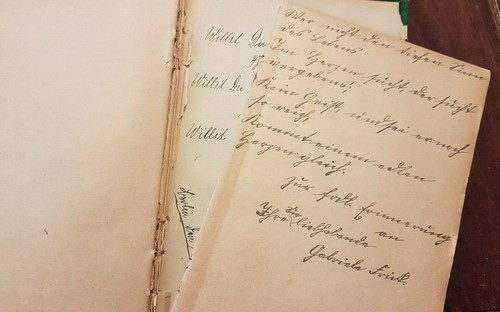 Poesiealbum 1902-18 Berlin 26 Einträge Adolfine Höch Frick Brandenburg Oblaten - Picture 8 of 12