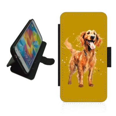 Irish Setter Hund Handy Hülle Wallet Flip Cover für iPhone Samsung IRSET1