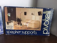Vintage Pivotelli Speaker Pair Supports Graphite New Open Box Instructions