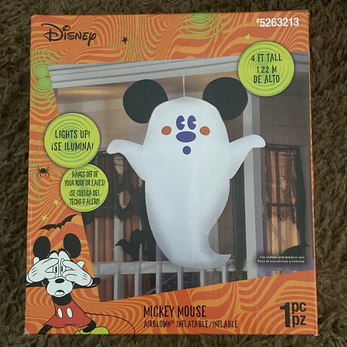 Disney Gemmy Halloween Mickey Mouse Ghost Hanging Airblown
