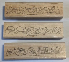 Wood/Rubber Stamp 3 Boarders Candy, Purses, Hat, Phone, Accessories