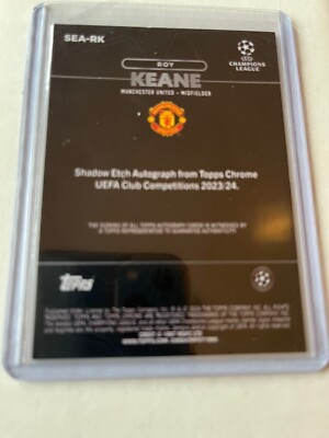 2023-24 Topps Chrome UEFA Shadow Etch Auto Roy Keane 11/25 Man 