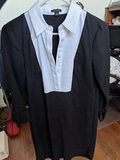 Ann Taylor Knee Length Black Button Dress Size 2
