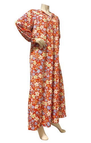 VINTAGE 1960'S RARE BUTTERFIELD 8 POPPY Floral Print CAFTAN Zip Front Pullover - Picture 7 of 11