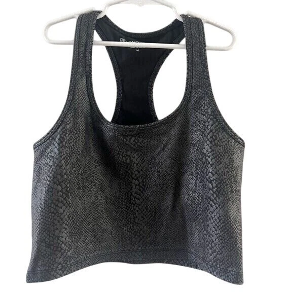 beyond-yoga cropped snake print racerback stretch tank-top