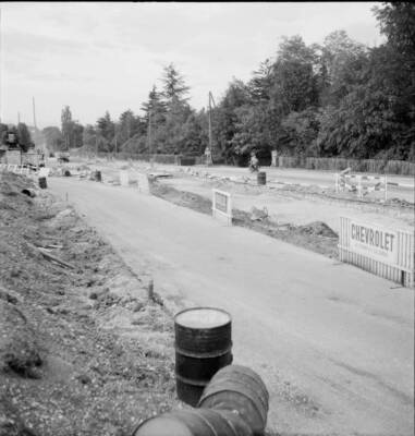 Route de Suisse Celigny Crans under construction 1953 Switzerland Old Photo