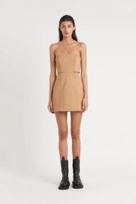 BNWT SIR THE LABEL CAMEL ANDRE STRAPLESS MINI DRESS -SIZE 0/6 AU/2 US (RRP  $420) | eBay