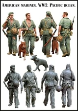 1/35 Scale Resin Model Figures Kit The US Army American Marines (3 Figures)