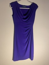 Lauren Ralph Lauren women purple dress cowl neck size 6